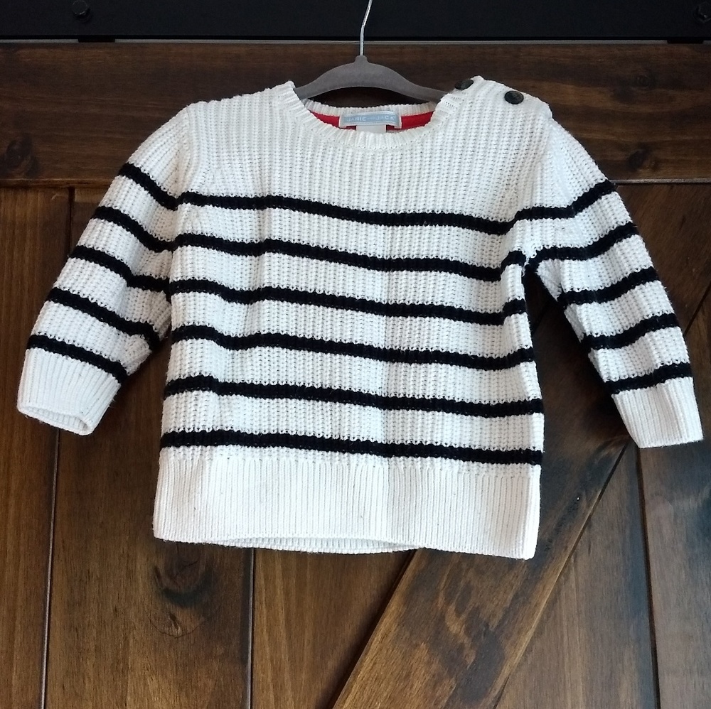 Janie and Jack white & black Sweater, 6-12 Months